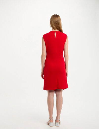 Robe courte ajustée drapée rouge femme