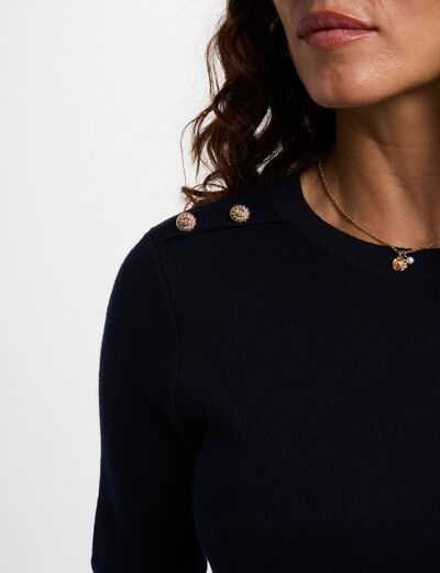 Robe courte trapèze bleu marine femme