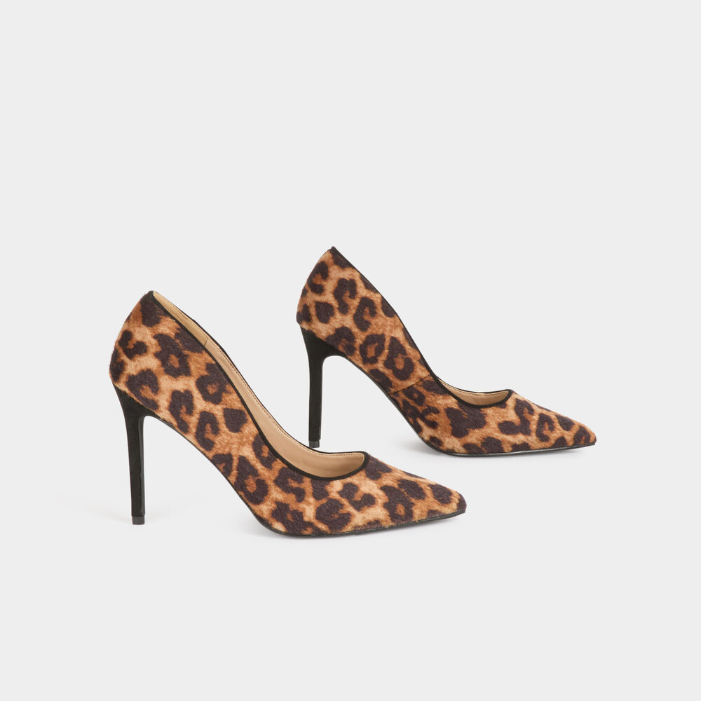 Escarpins imprimé léopard multicolore femme