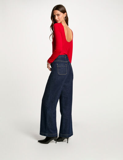 Langarm-T-Shirt rot damen
