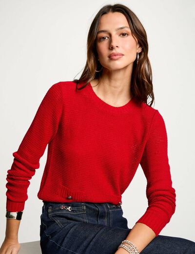 Pullover mit Rundhalsausschnitt rot damen