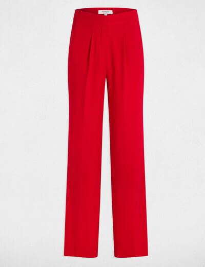 Weite Hose mit Falten rot damen