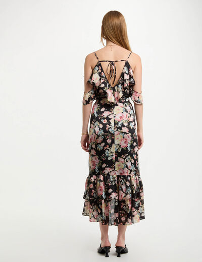 Top mit Print und Volants mehrfarbig damen