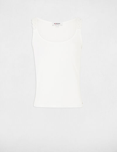 Ärmelloses Top weiss damen