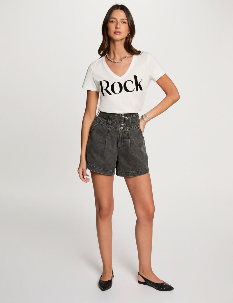 T-shirt mit Aufdruck weiss damen