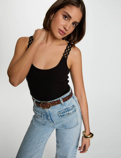 Ärmelloses Top schwarz damen