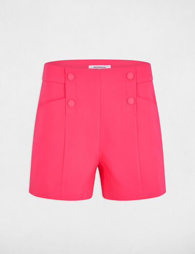 Gerade geschnittene Shorts mit Abnähern fuschia rot damen