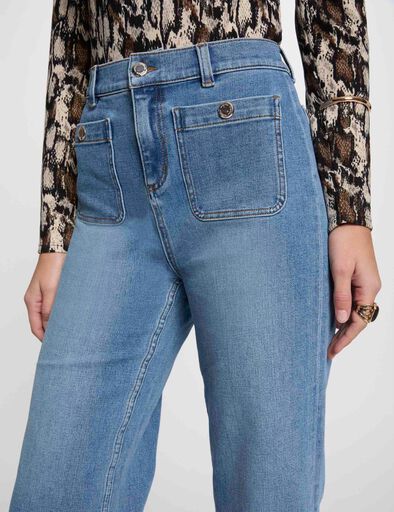 78 hose mit weitem bein stone denim damen 7/8-Hose mit weitem Bein stone denim damen