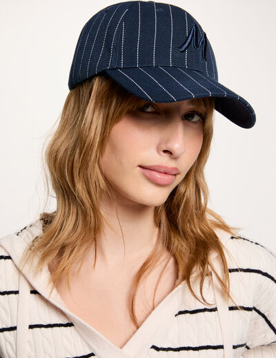 Gestreifte Kappe marineblau damen