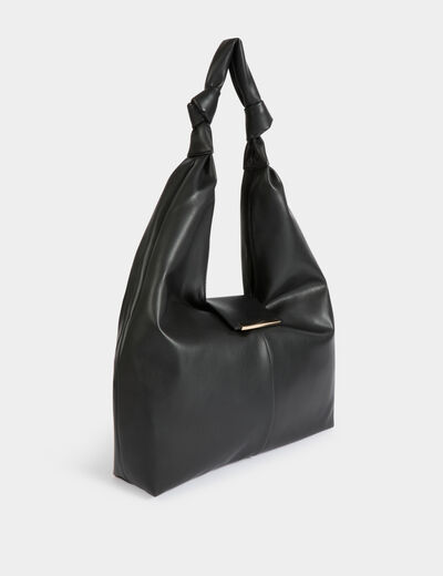Sac demi-lune à noeuds noir femme