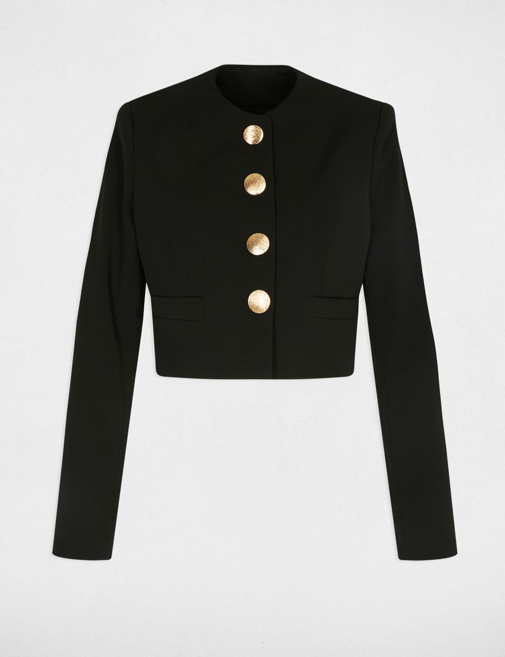Veste courte sans manches noir femme