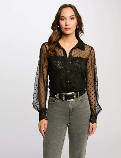 Langarmshirt schwarz damen