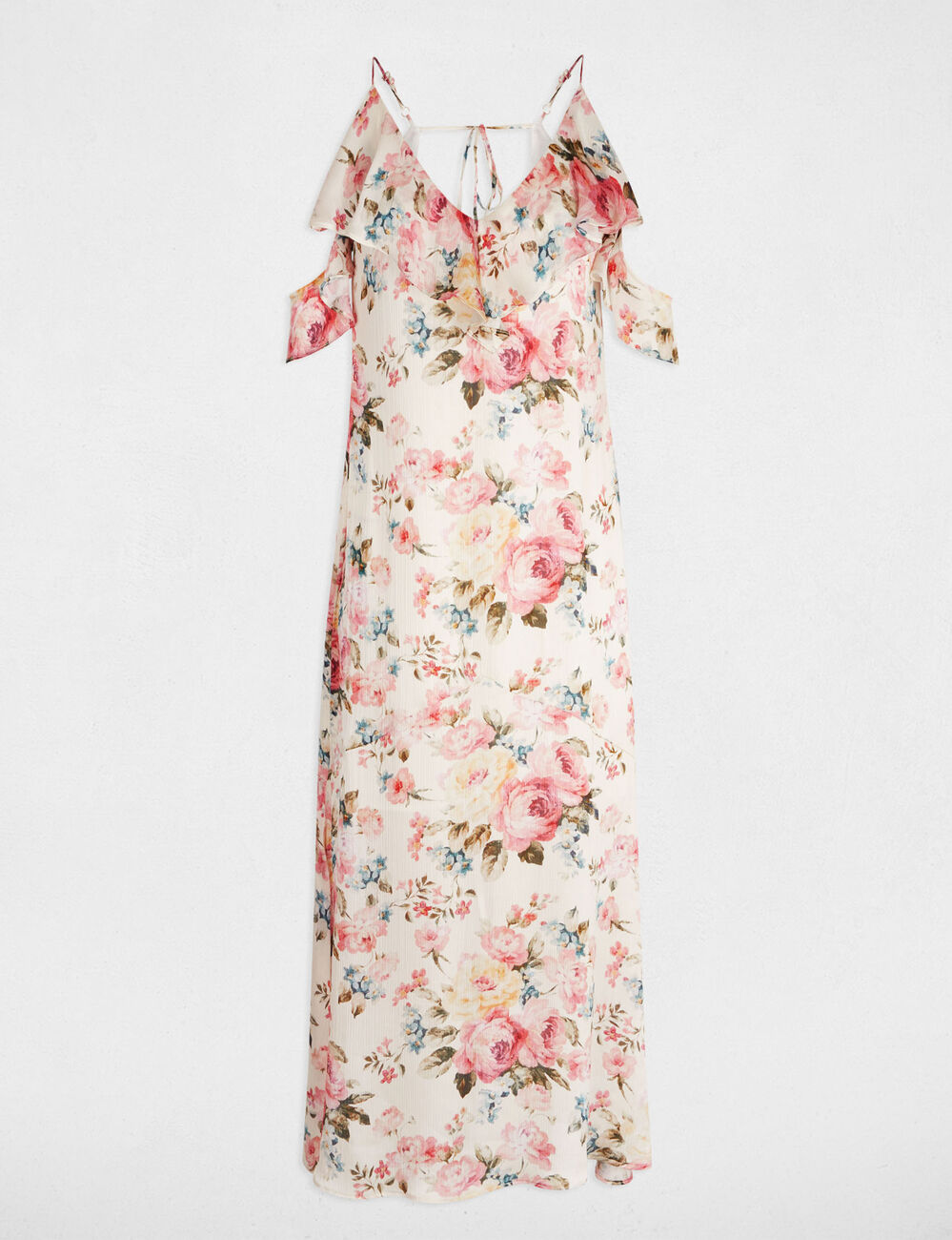 Langes, gerades Kleid mit Print mehrfarbig damen
