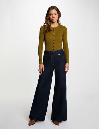 Weite hochgeschnittene Jeans blau damen