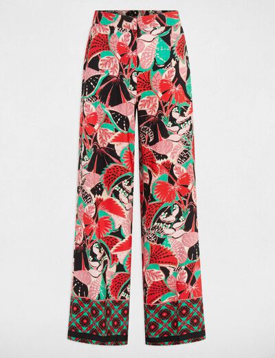 Bedruckte weite Hose mehrfarbig damen