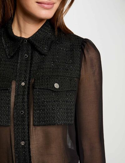 Langarmhemd schwarz damen