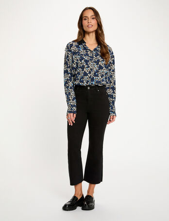 7/8-Flared-Jeans schwarz damen