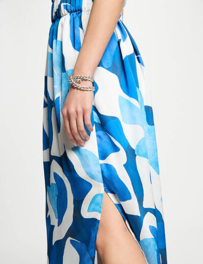 Jupe longue imprimée multicolore femme