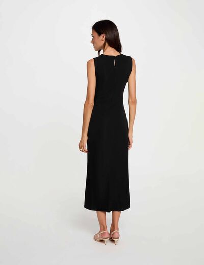 Robe longue sans manches noir femme