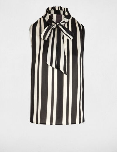 Blouse sans manches rayée multicolore femme