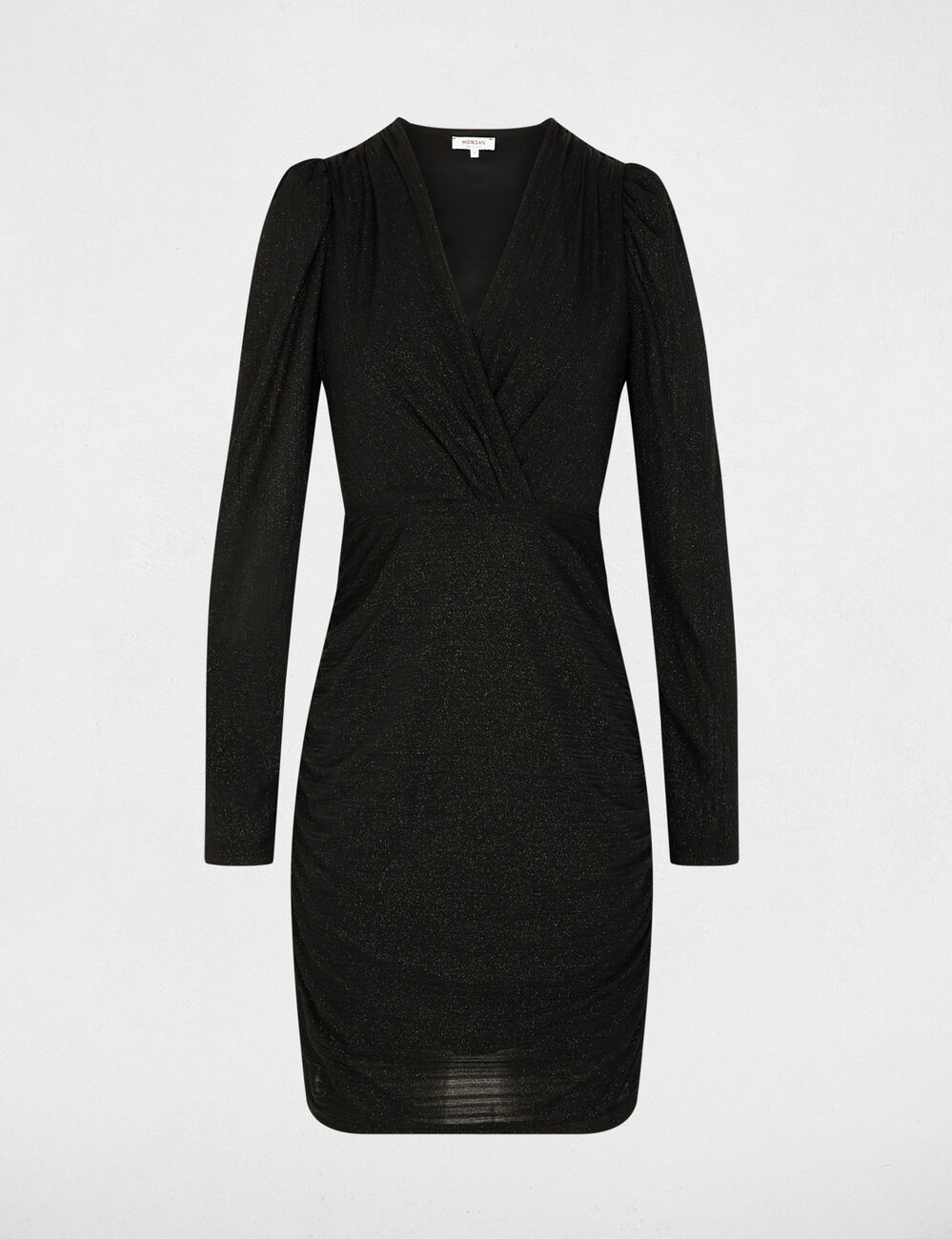 Robe Noire Drapée French Connection - Taille 8 - Col V - Excellent état Occasion