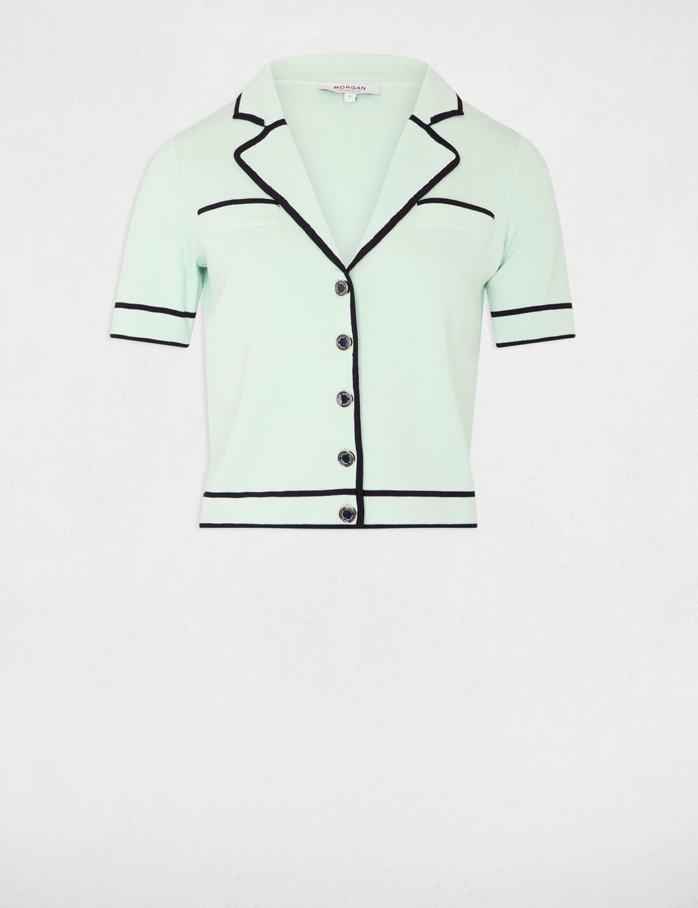 Gilet manches courtes vert clair femme