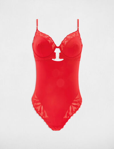 Body tanga rouge femme