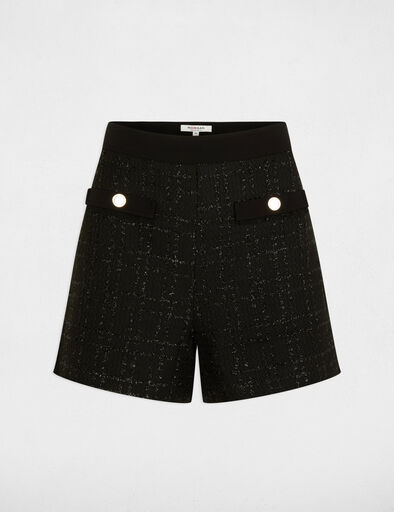 short ajuste tweed noir femme Short ajusté tweed noir femme
