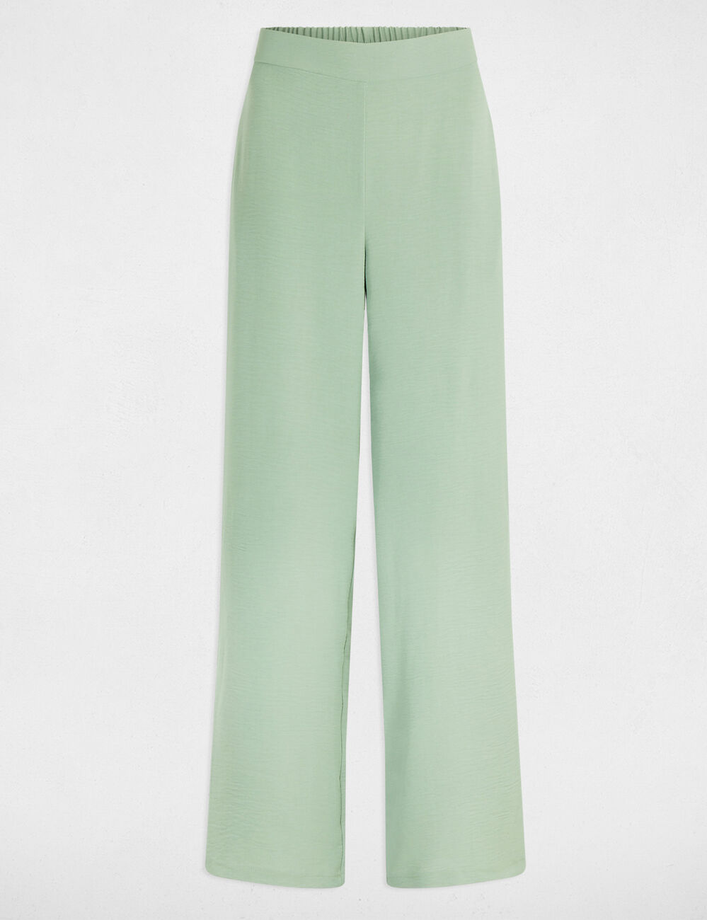 Pantalon large fluide vert clair femme
