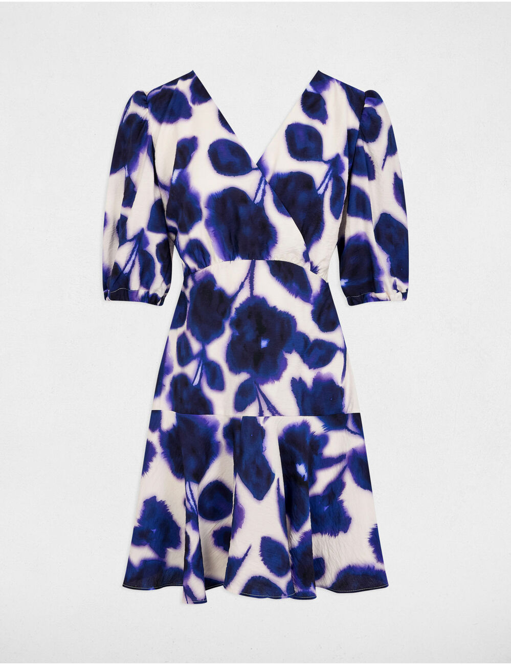 Robe courte évasée imprimée multicolore femme