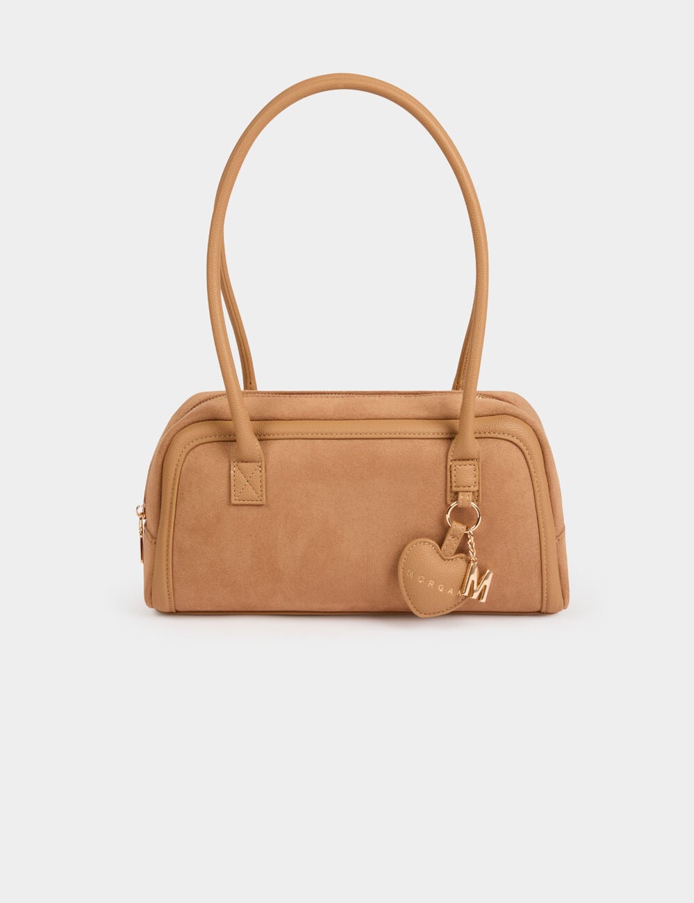 Sac baguette su&eacute;dine beige femme