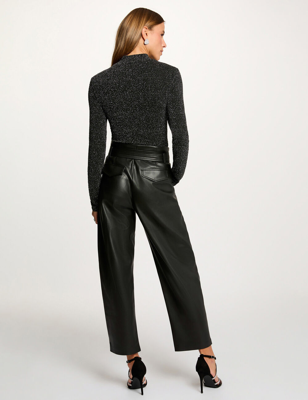 Kurzes T-Shirt mit Stehkragen couleur argent damen