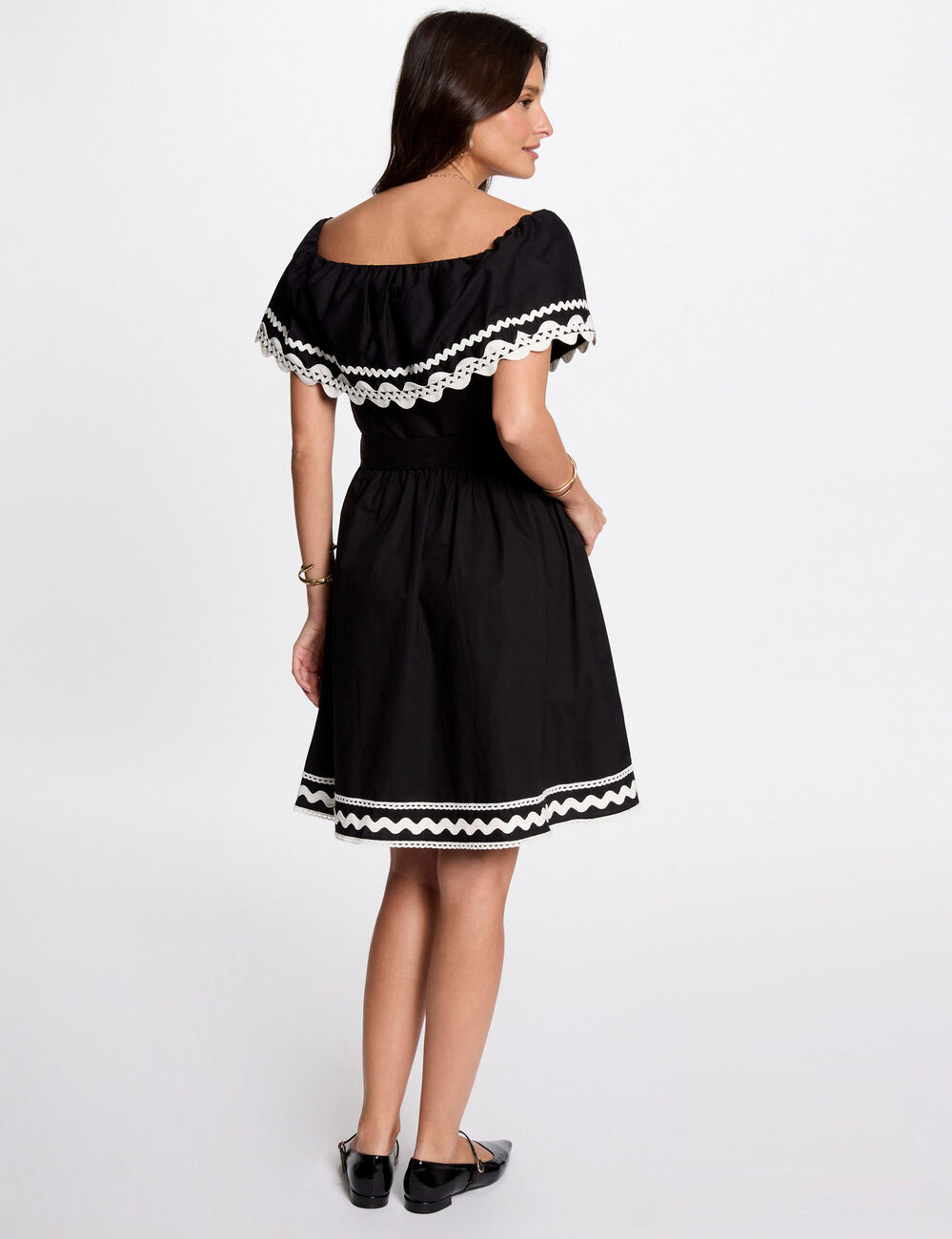 Kurzes Trapezkleid schwarz damen