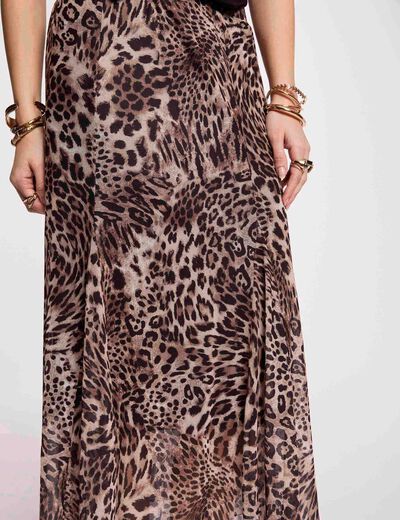 Jupe longue imprimée multicolore femme