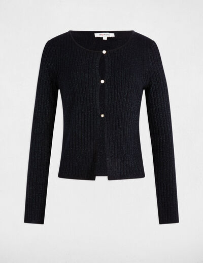 Gilet manches longues bleu marine femme