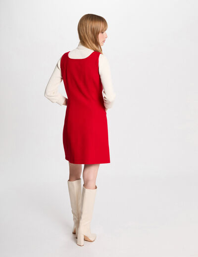Kurzes Latzkleid mit Reißverschluss rot damen