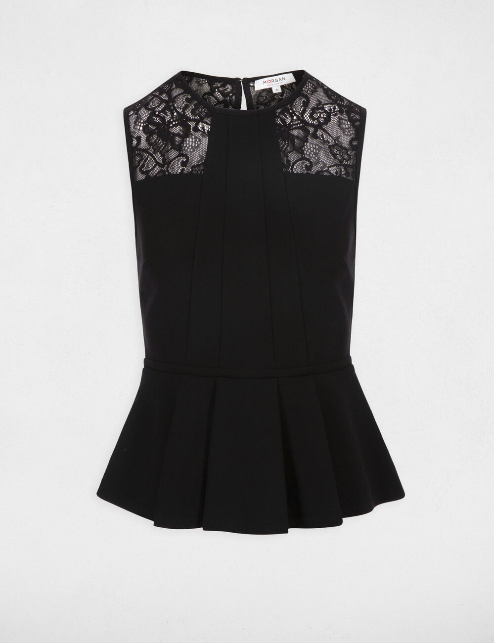 D&eacute;bardeur bretelles larges &agrave; dentelle noir femme