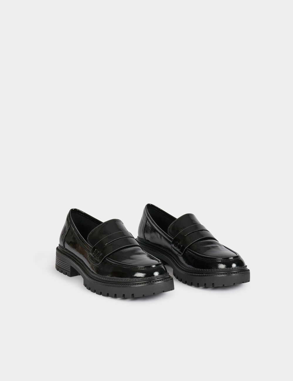 Lack-Mokassins schwarz damen
