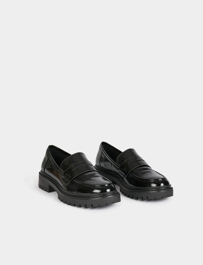 Lack-Mokassins schwarz damen