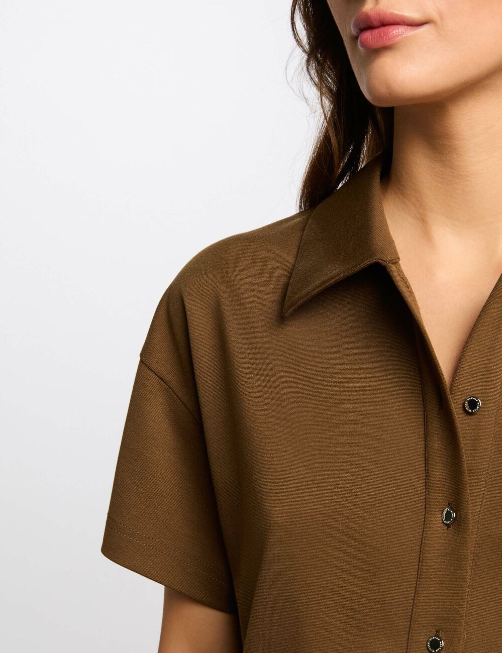 Kurzes, eng anliegendes Kleid khakigrün damen