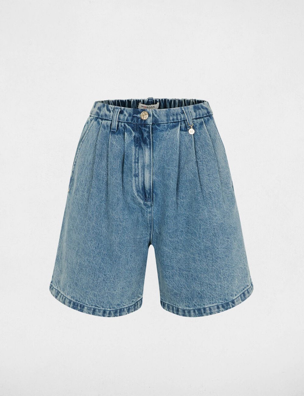 Hochgeschnittener Bermuda double stone denim damen
