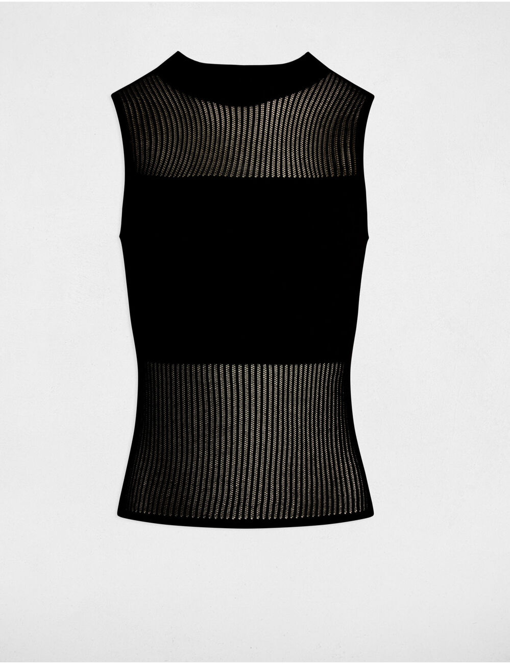 Pull sans manches noir femme