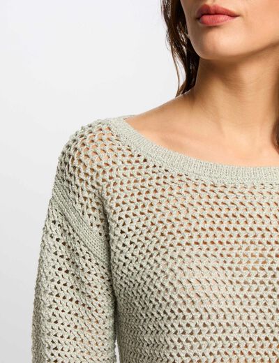 Pullover mit 3/4-Ärmeln hellgrün damen