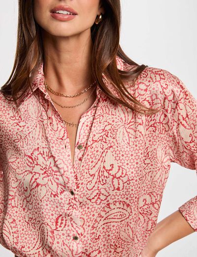 Chemise manches longues multicolore femme