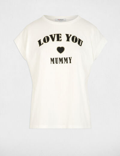 T-shirt à inscription blanc femme