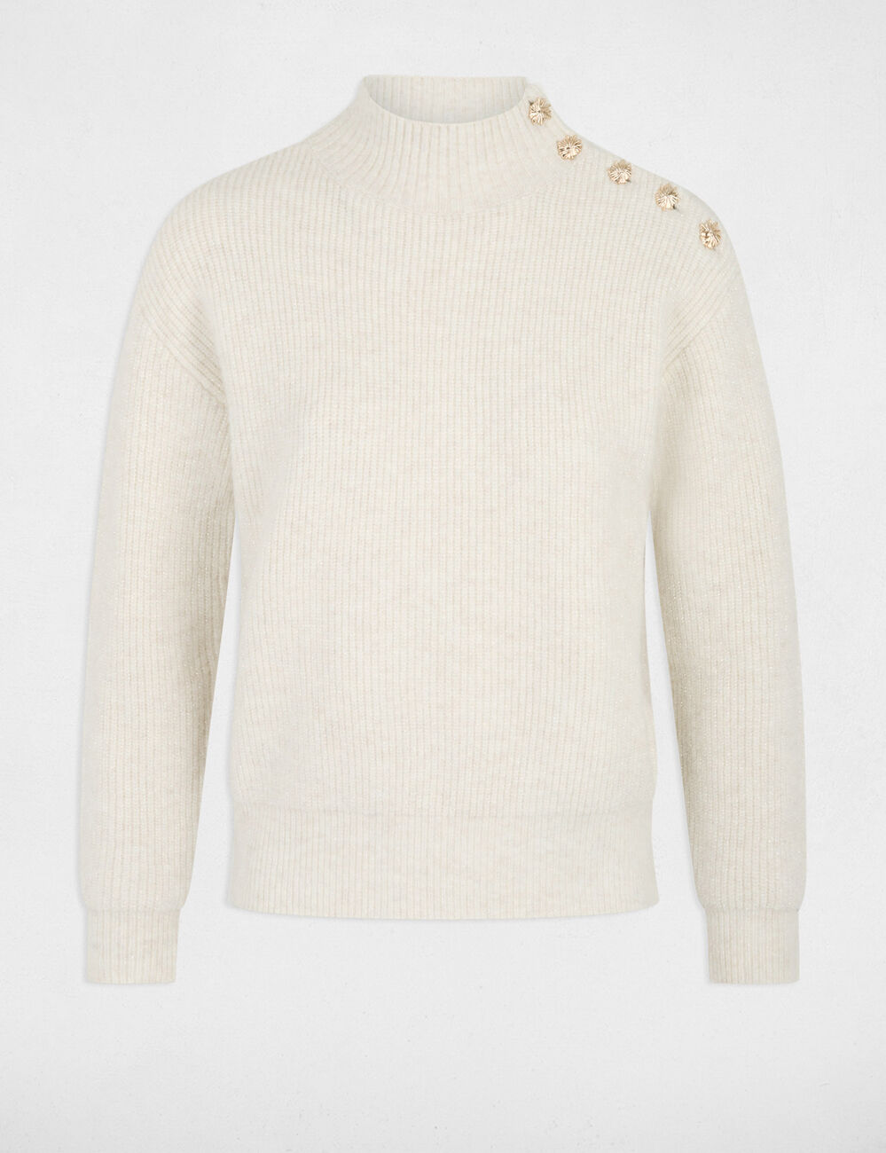 Rollkragenpullover elfenbein damen