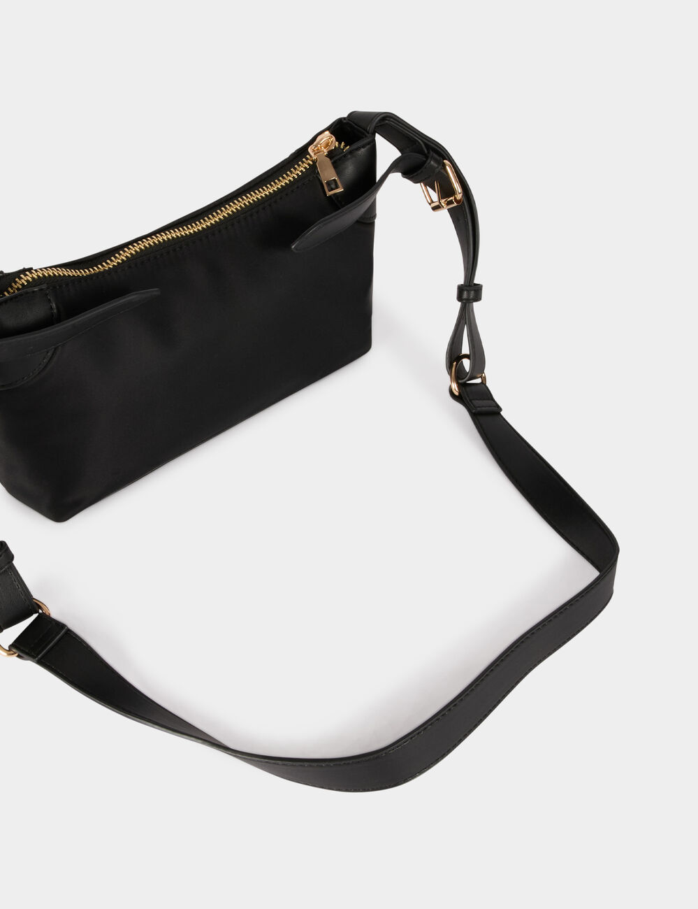 Sac nylon similicuir noir femme