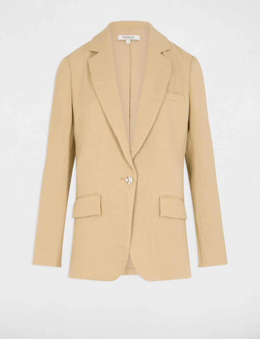 Fließende, kurze Jacke beige damen