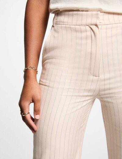 Weit gestreifte Hose hellrosa damen
