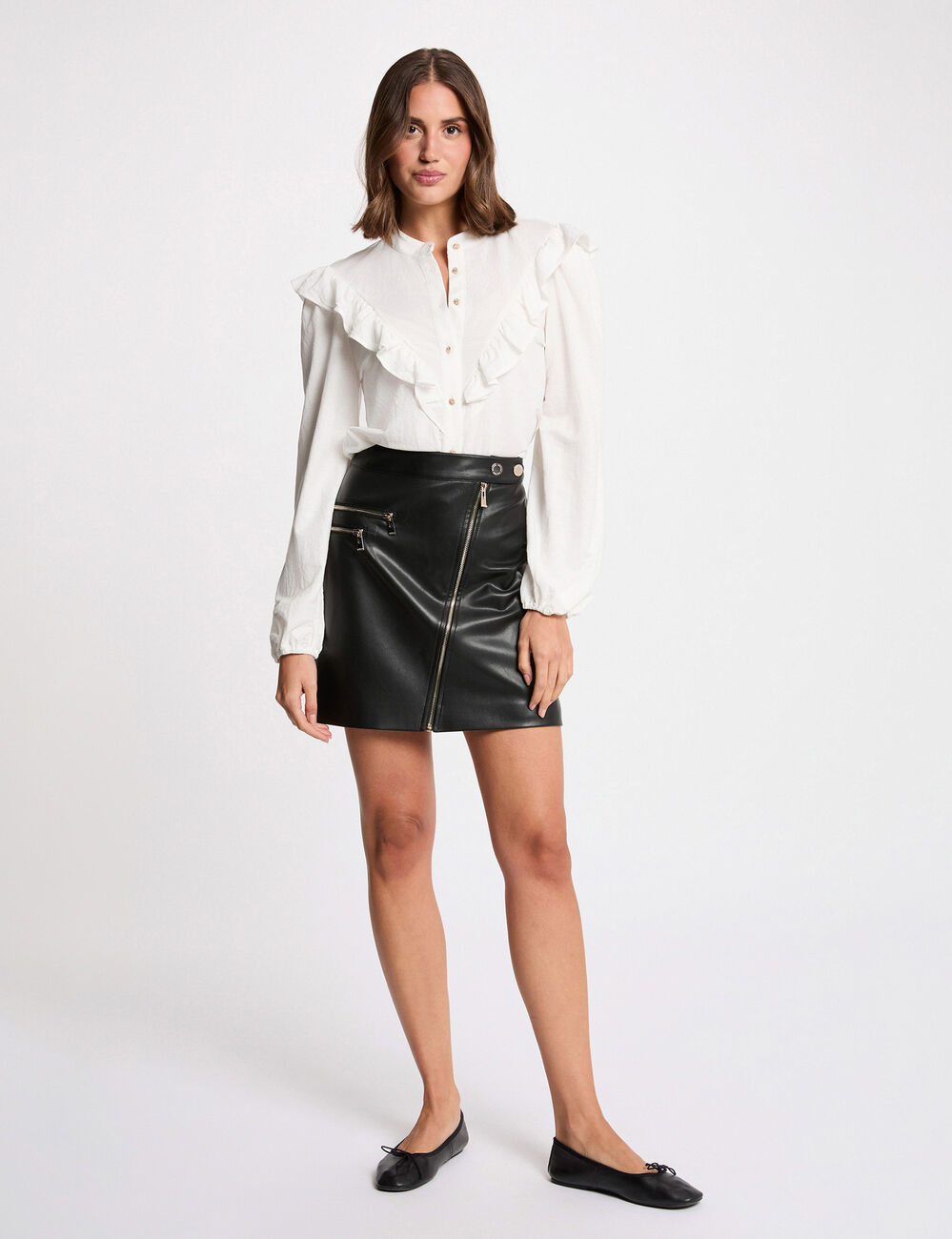 Jupe courte ajust&eacute;e noir femme